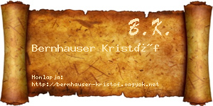 Bernhauser Kristóf névjegykártya