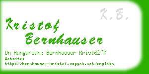kristof bernhauser business card